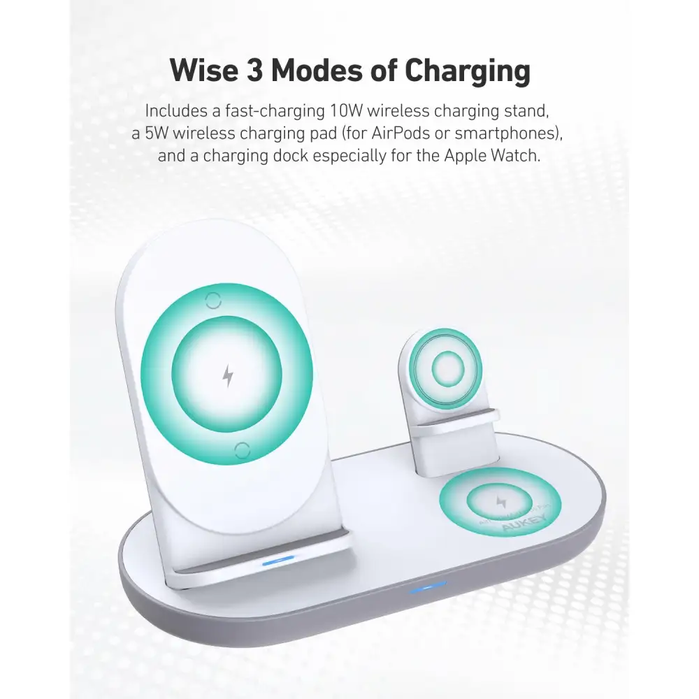 AUKEY Aircore 3 in 1 Wireless Charging Station Stand