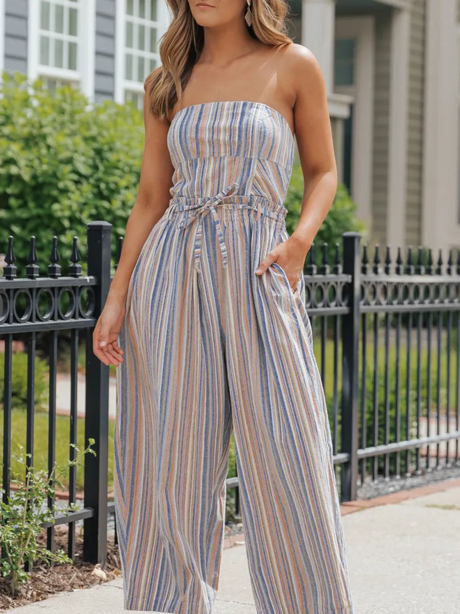 Sexy rompers with striped straps for women