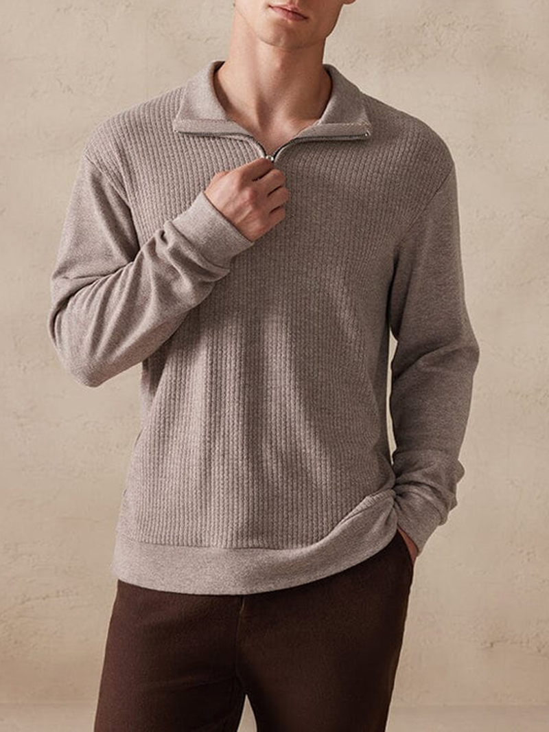 Stretchy Polo-Collor Sweater