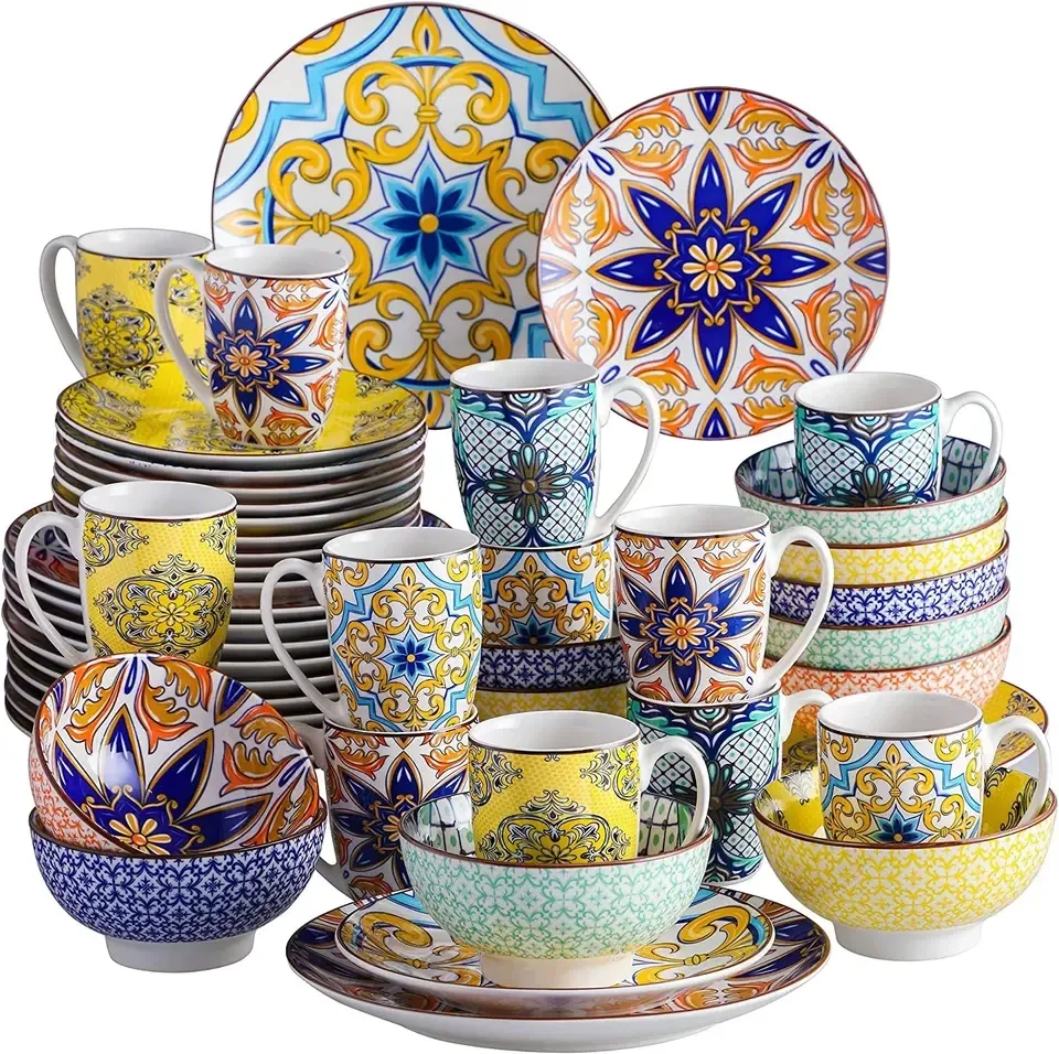 58pcs deluxe ceramic tableware set