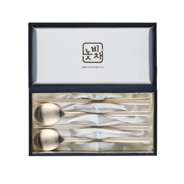 Korean Premium Bronzeware BANGJJA YUGI  Cutlery Spoon Chopsticks Set Handmade 한국 유기 숟가락 젓가락 세트