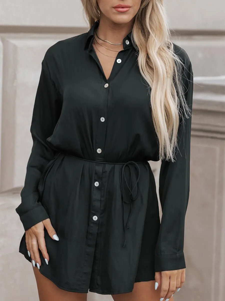 Black all-in-one simple blouse