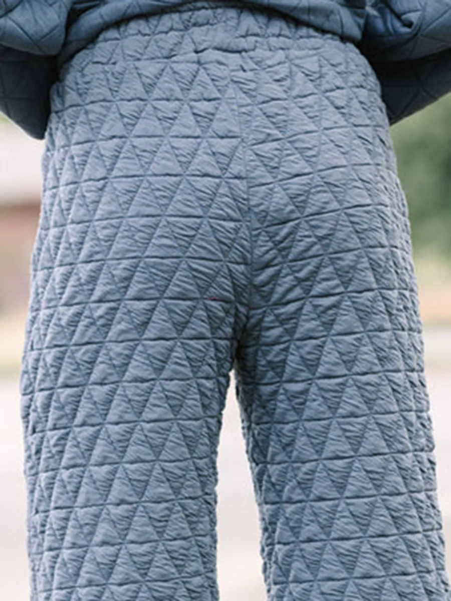 Denim Blue Quilted Pants