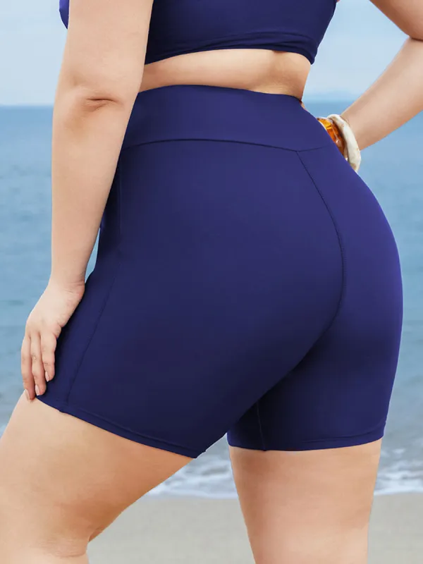 Solid color swim trunks for women
