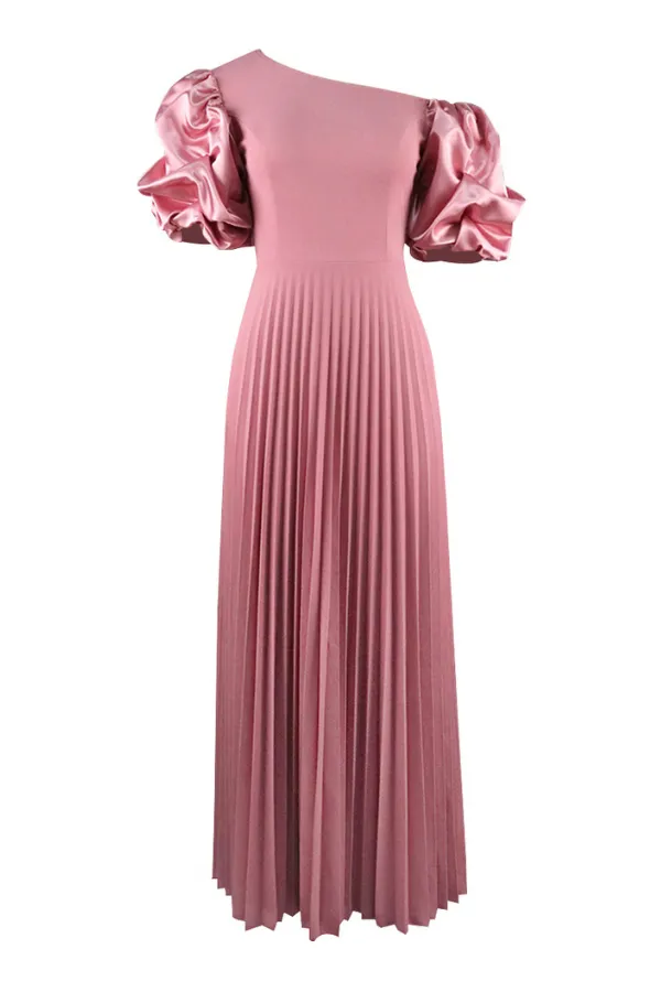 Gorgeous Ruched Sleeve Pleated Dress