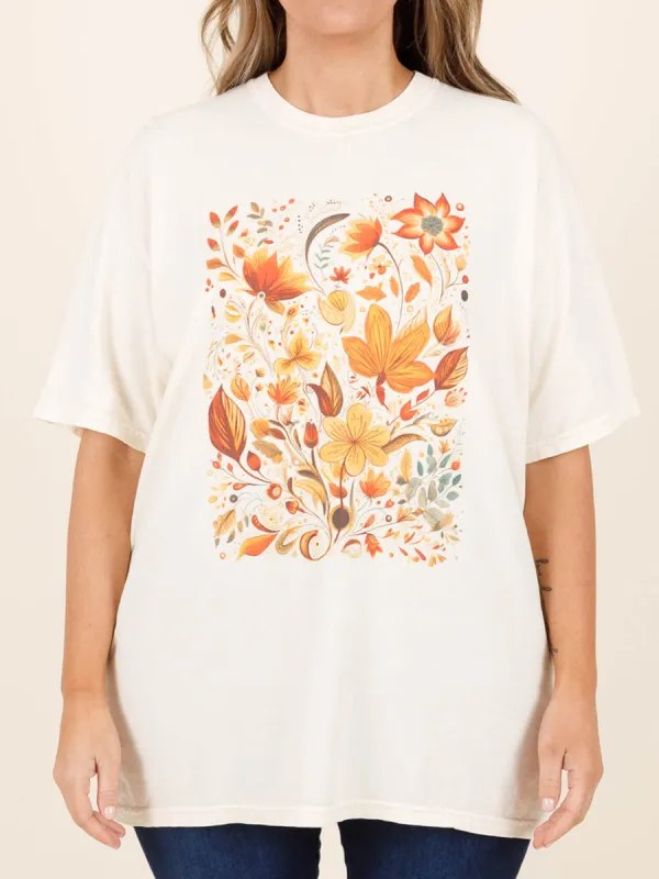 Flower and Plant Pattern T-shirt