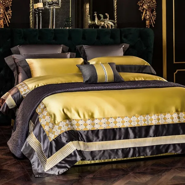 (Store Closing Sale) Embroidery Egyptian Cotton Duvet Cover Set