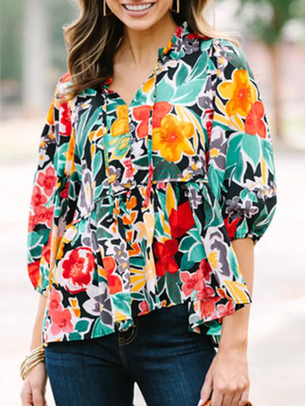 Women's Casual Floral Shirt