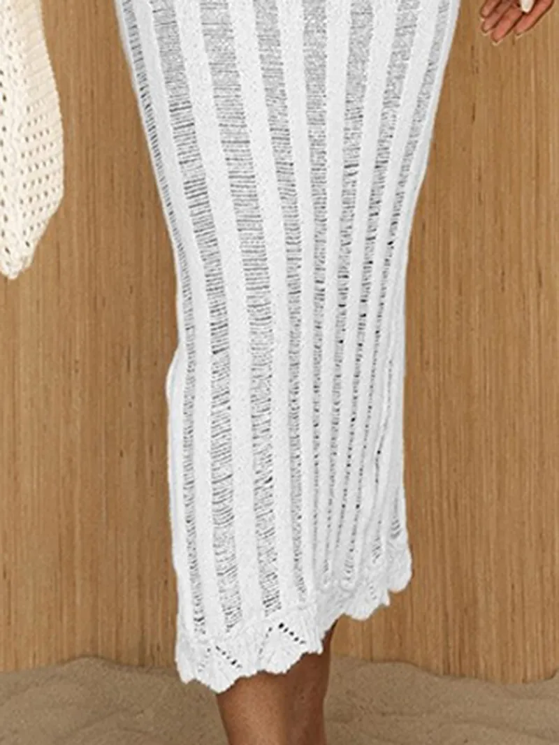 Women's Slim Fit Vertical Stripe Centerless Knit Dress