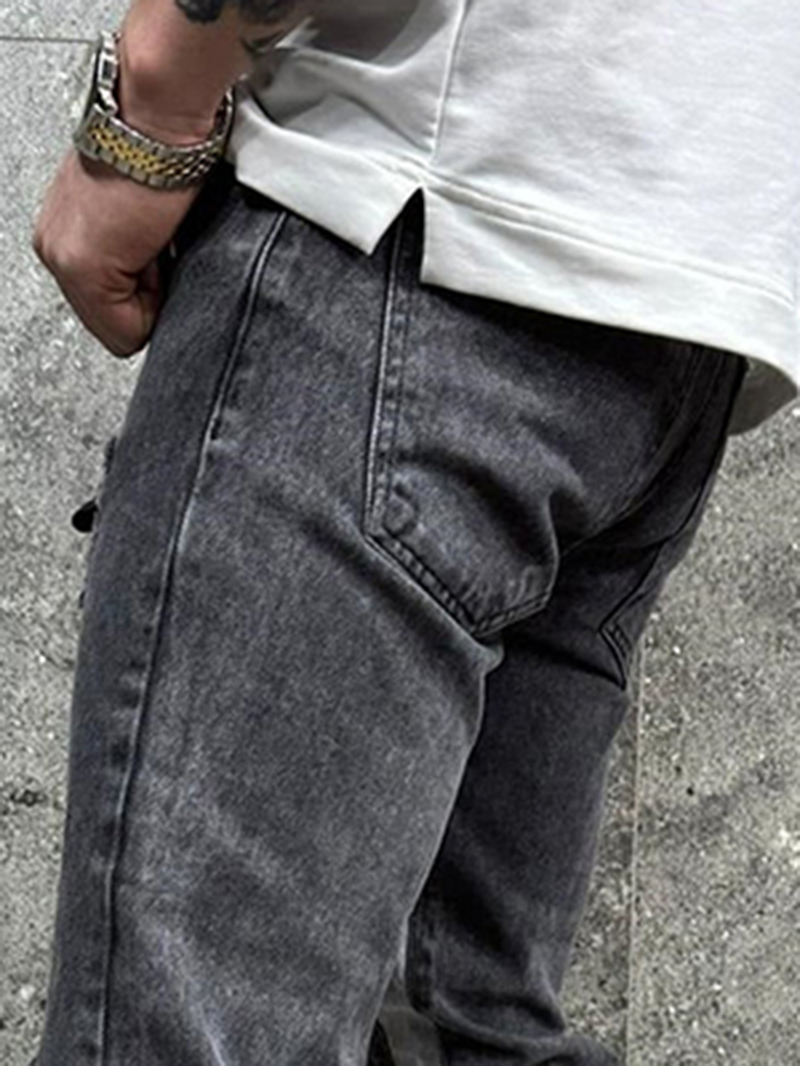Men's street grey flare jeans