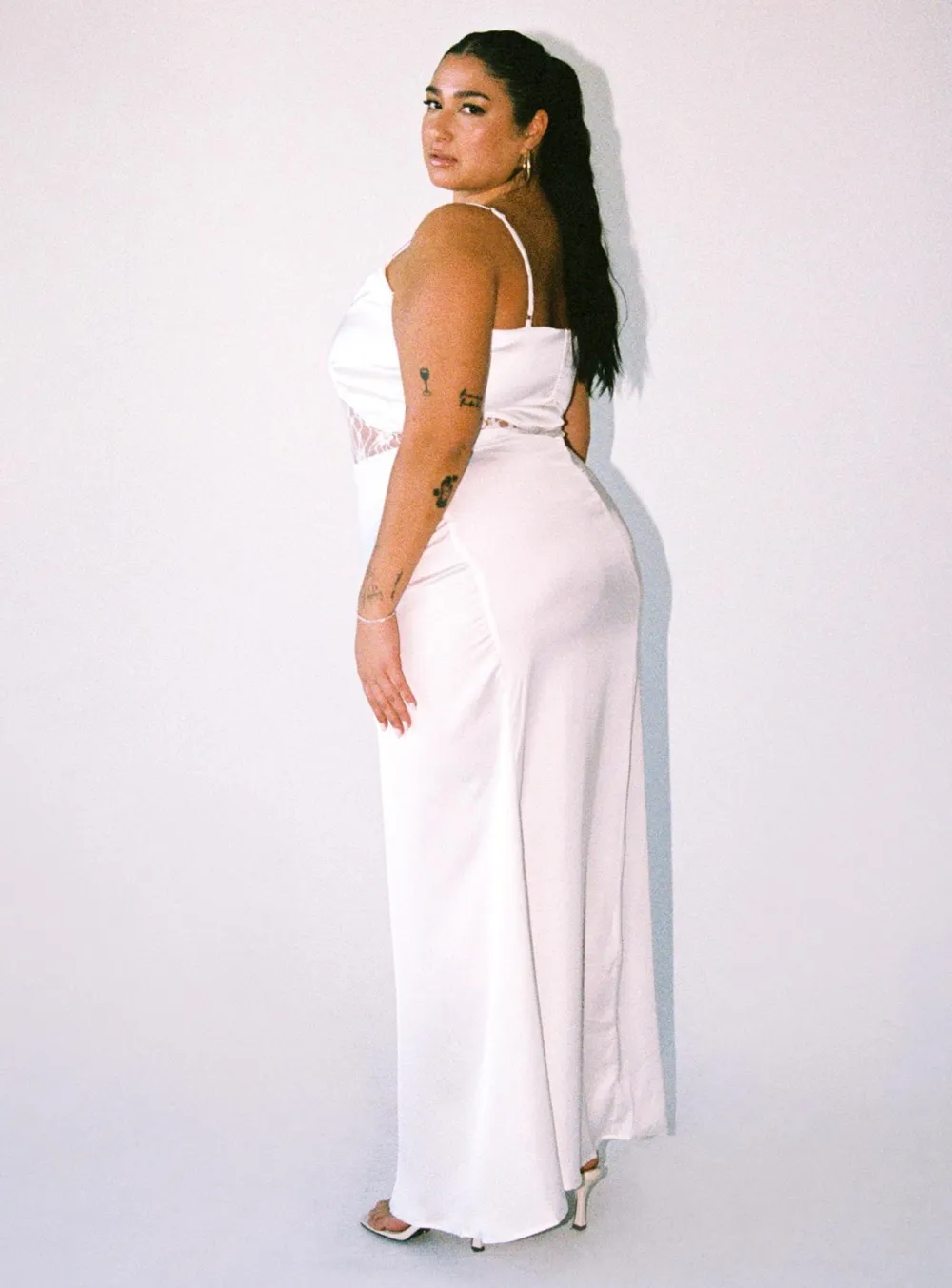 Roselle Maxi Dress White Curve