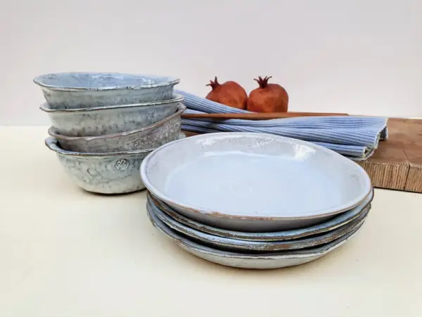 Pates and Bowls  Ceramic Breakfast Set of 4