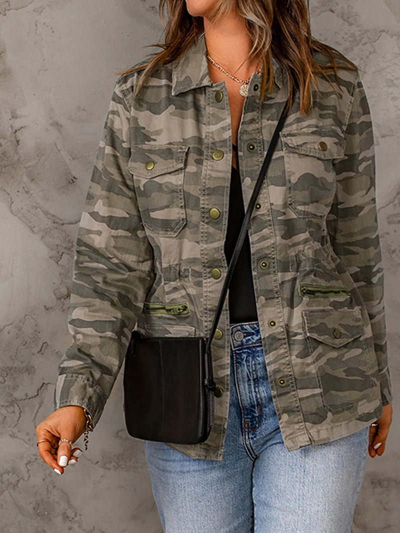 Women's Casual Camouflage Long Sleeve Jacket