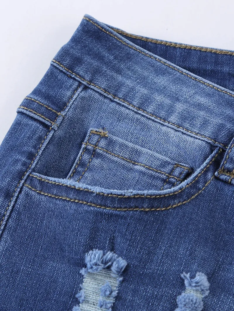 Women's vintage plaid patchwork jeans