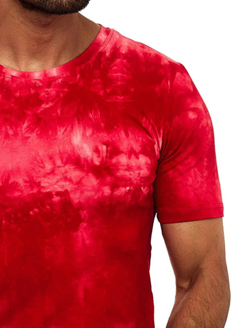 Men's casual tie-dyed short sleeved T-shirt