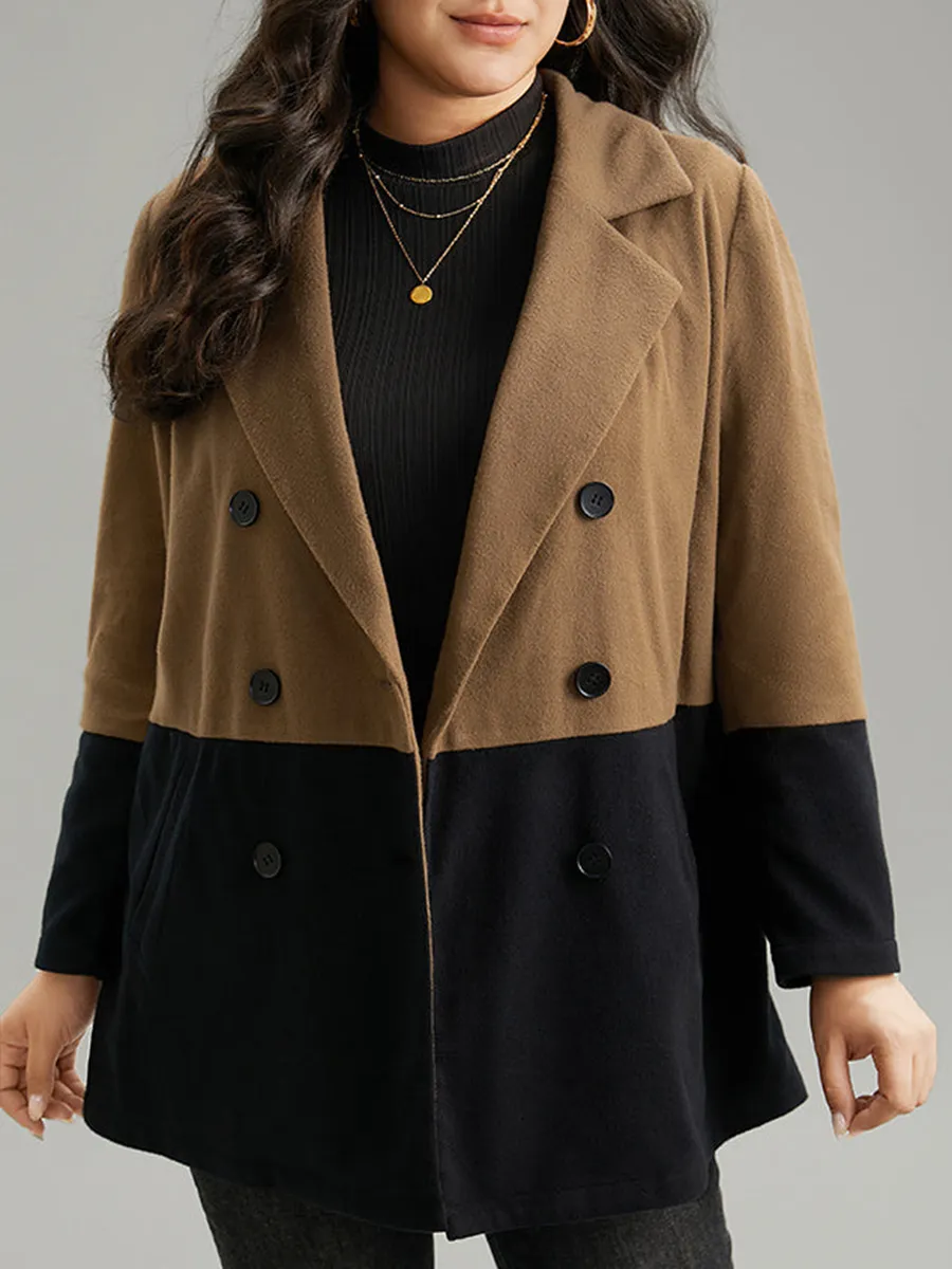 Plus-size women's elegant tweed coat