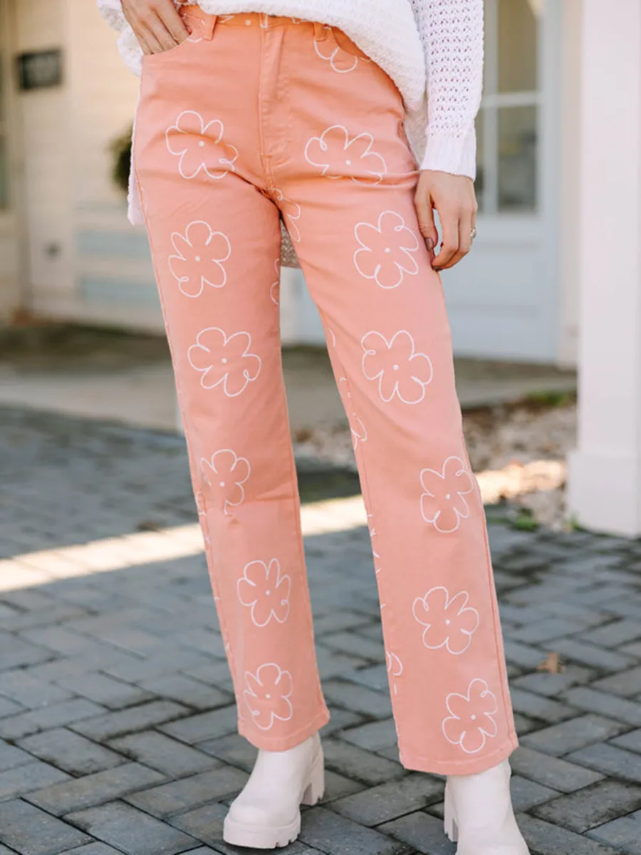 Pink Floral Pants