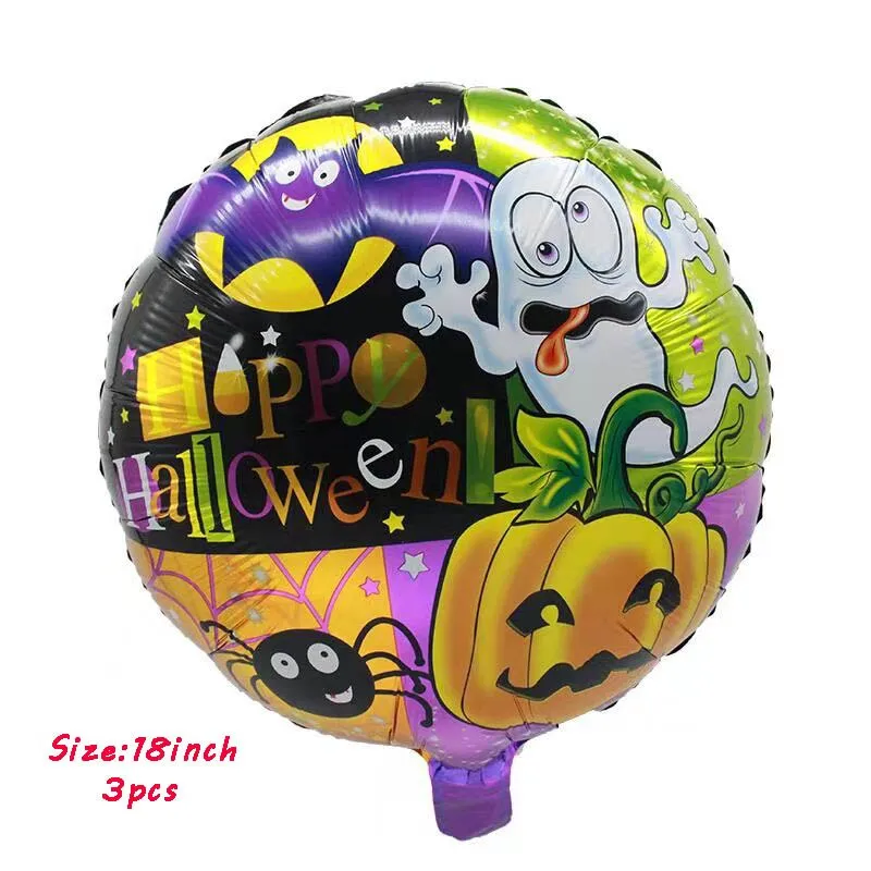Huge Standing Halloween Pumpkin Ghost Balloons Witch Bat Spider Foil Ballon Inflatable Kids Toys Globos Halloween Party Supplies