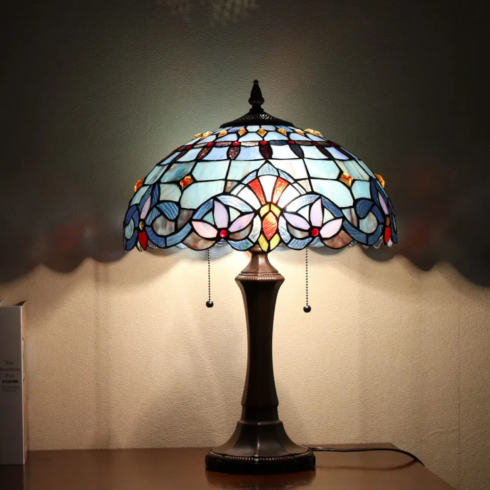 Tiffany Table Lamp Bedside Reading Lamp 2-Light 16