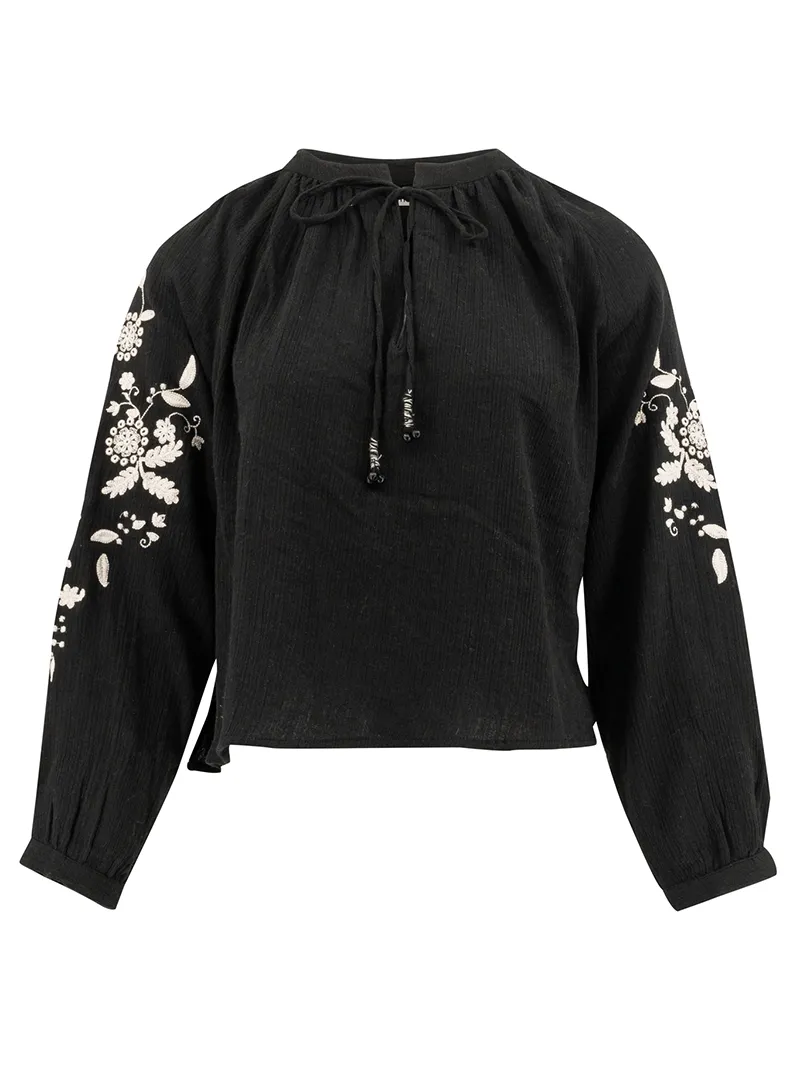 long sleeve embroidered shirt