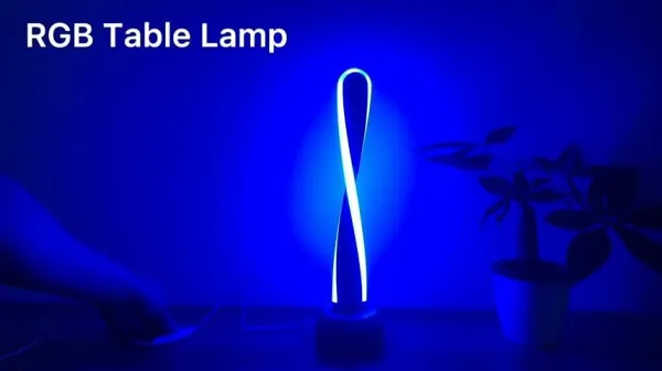 (Store Closing Sale) Table Lamp RGB Wood Lamp Bedside Lamp 16 Color Conversion Lamp or Three Color Lamp Optional Natural Beech Night Lamp in Living Room and Bedroom Creative Home Decoration USB 5V