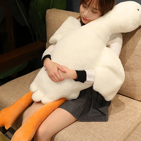 (Store Closing Sale) Big White Goose Pillow - Plush - 2 Sizes