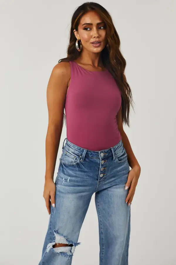Berry Basic Fitted Knit Tank Top