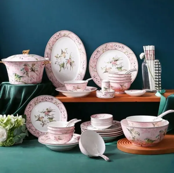 46-piece European luxury ceramic tableware set