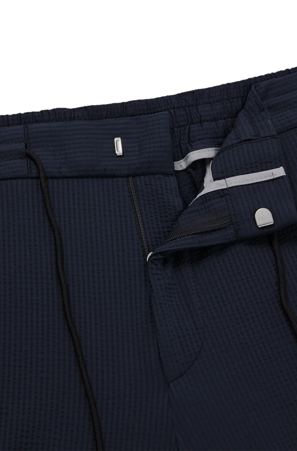 Slim-fit trousers in performance-stretch seersucker