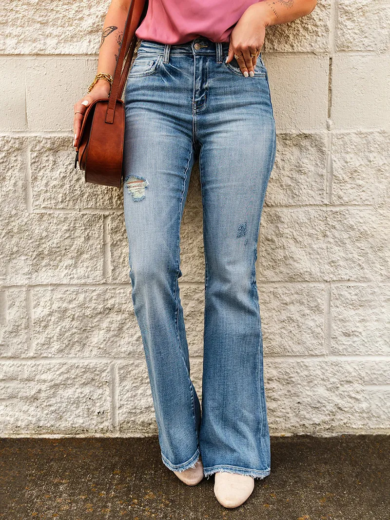 Women's Washed Classic Flare Jeans