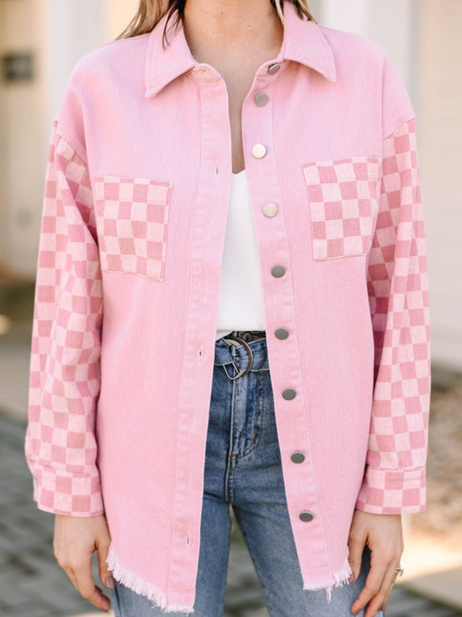 Pink Checkered Shacket