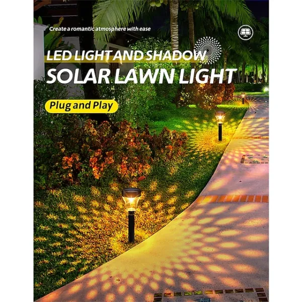 (Store Closing Sale) 2/6pcs Solar Garden Pathway Lights Outdoor LED Lawn Lamp RGB Warm White Color for Garden Decor Landscape Lighting