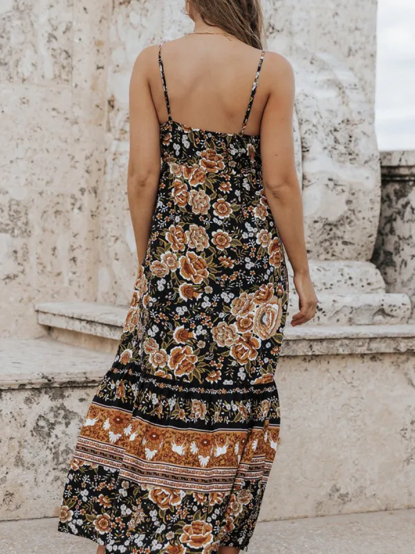 Sexy Bohemian halter print dress
