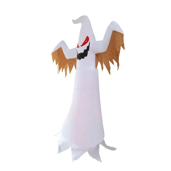 240cm Halloween Inflatable Outdoor Ghost With Kaleidoscope LED Lights Horror Scary Props Garden Yard Halloween Party Decoration