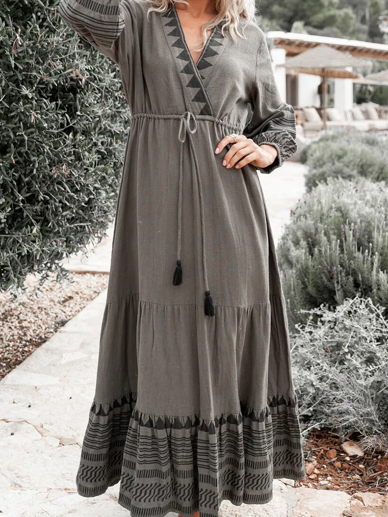 Holiday style long sleeved dress