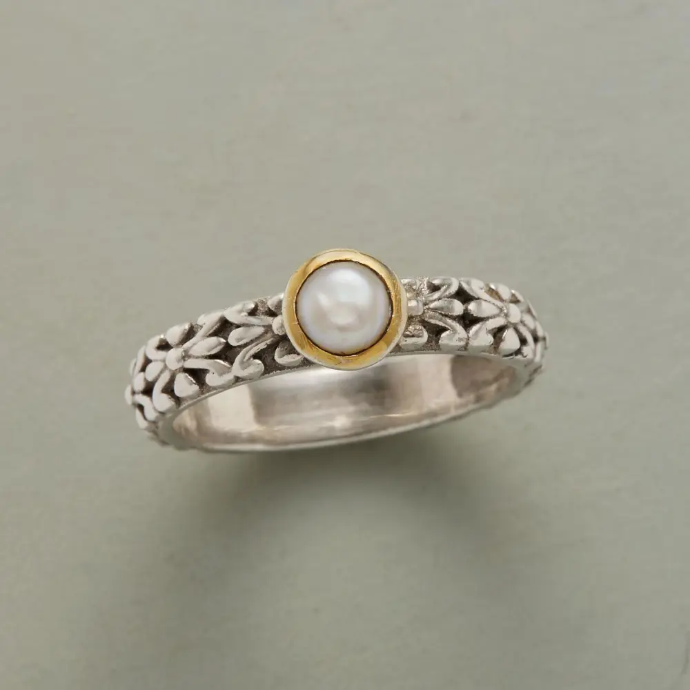 Golden Corona Pearl Ring
