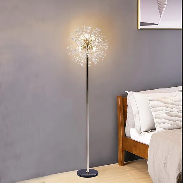 (Store Closing Sale) Elegant Floor Lamp Dandelion Floor Lamp Luxury Bedroom Bedside Lamp Vertical Living Room Study Marble Lamps Modern Reading Light