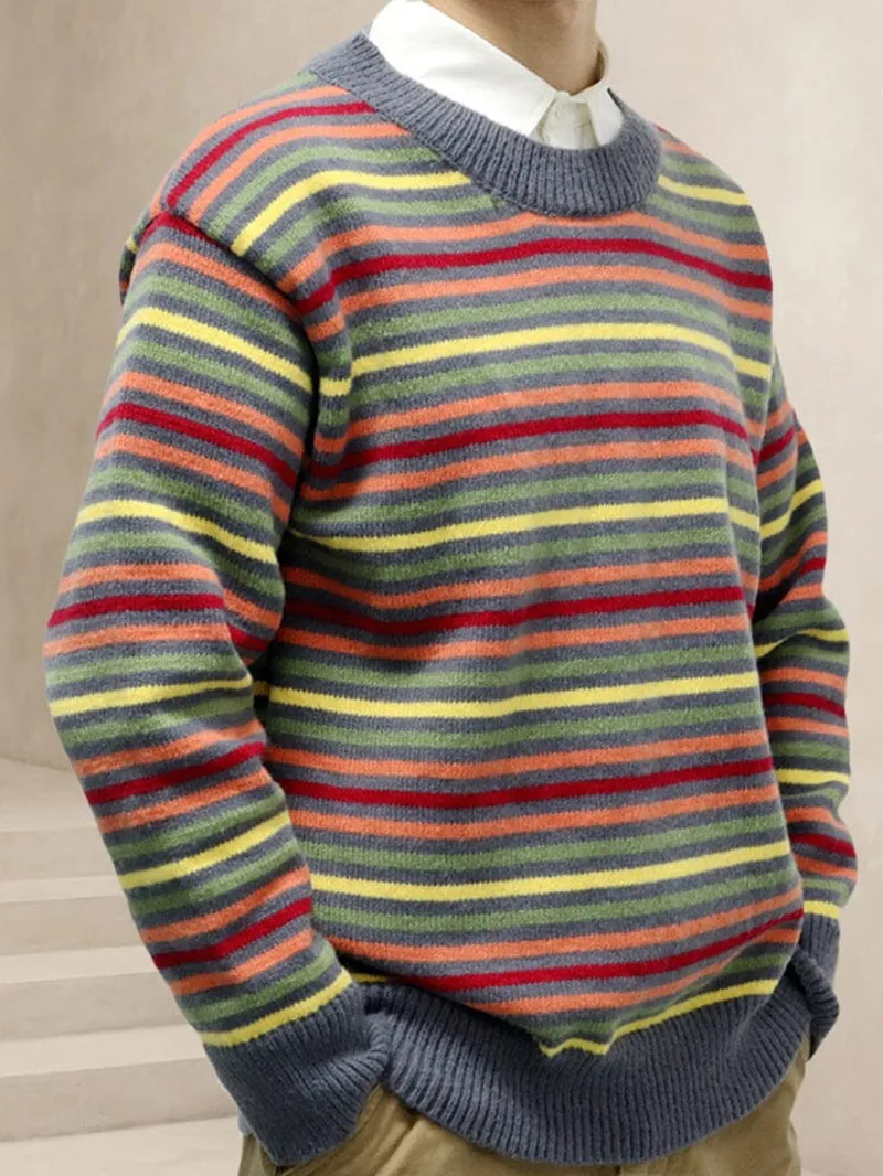 Casual Colorful Striped Sweater