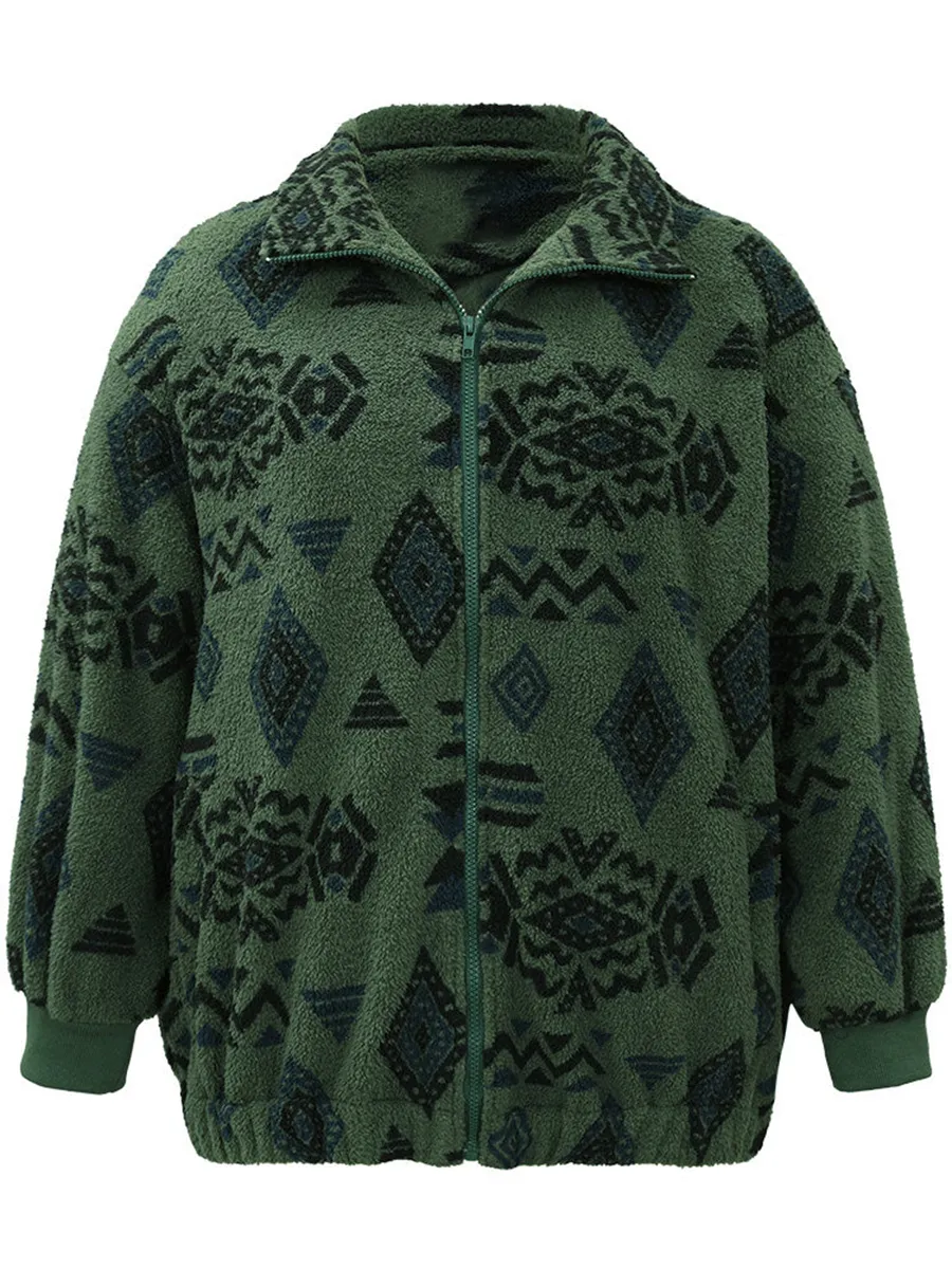 Green vintage print jacket