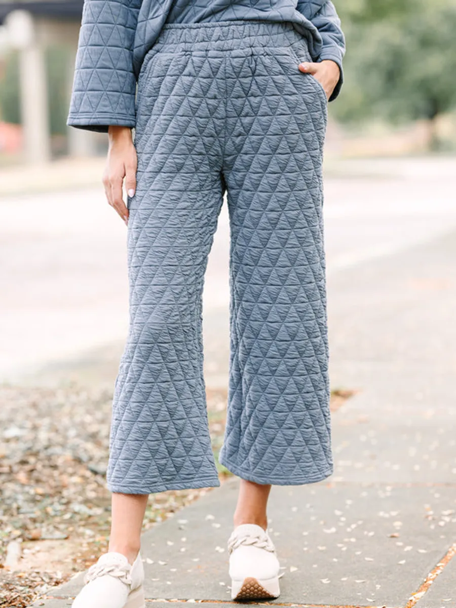 Denim Blue Quilted Pants