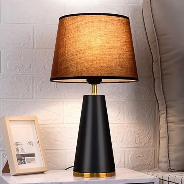 (Store Closing Sale) Modern Luxury Table Lamp with Night Light 16.9 Inch High Alabaster Glass Brass Metal White Fabric Drum Shade Decor For Living Room Bedroom Home Nightstand Home