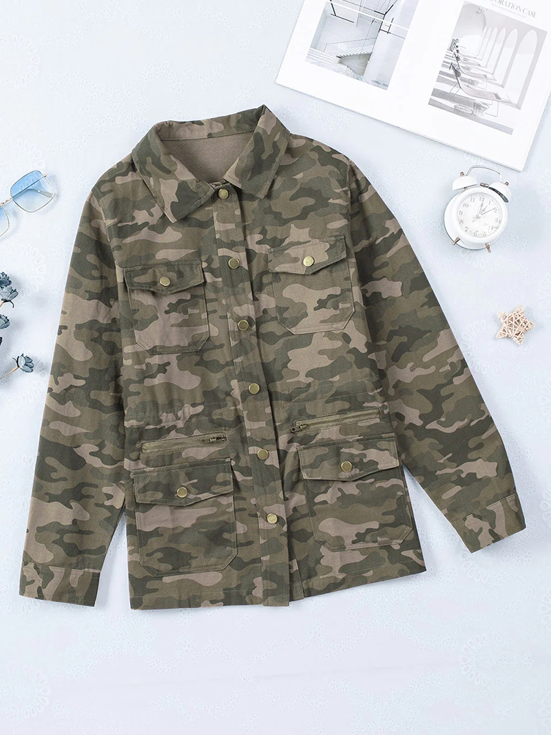 Women's Casual Camouflage Long Sleeve Jacket