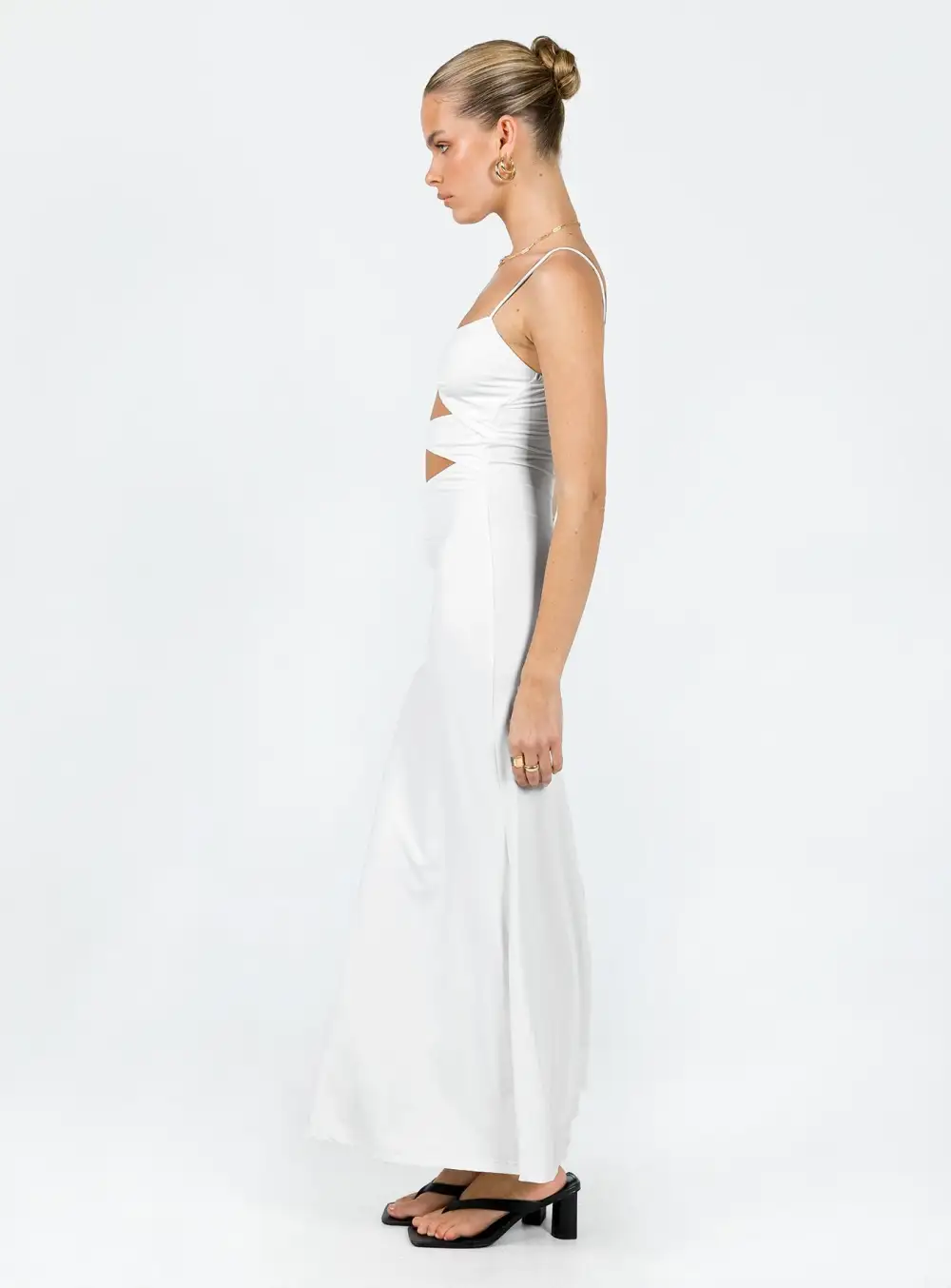 Maci Eco Nylon Maxi Dress White