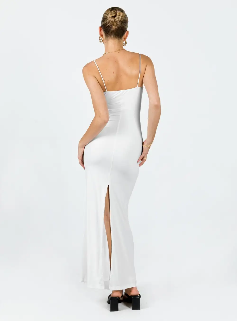 Maci Eco Nylon Maxi Dress White