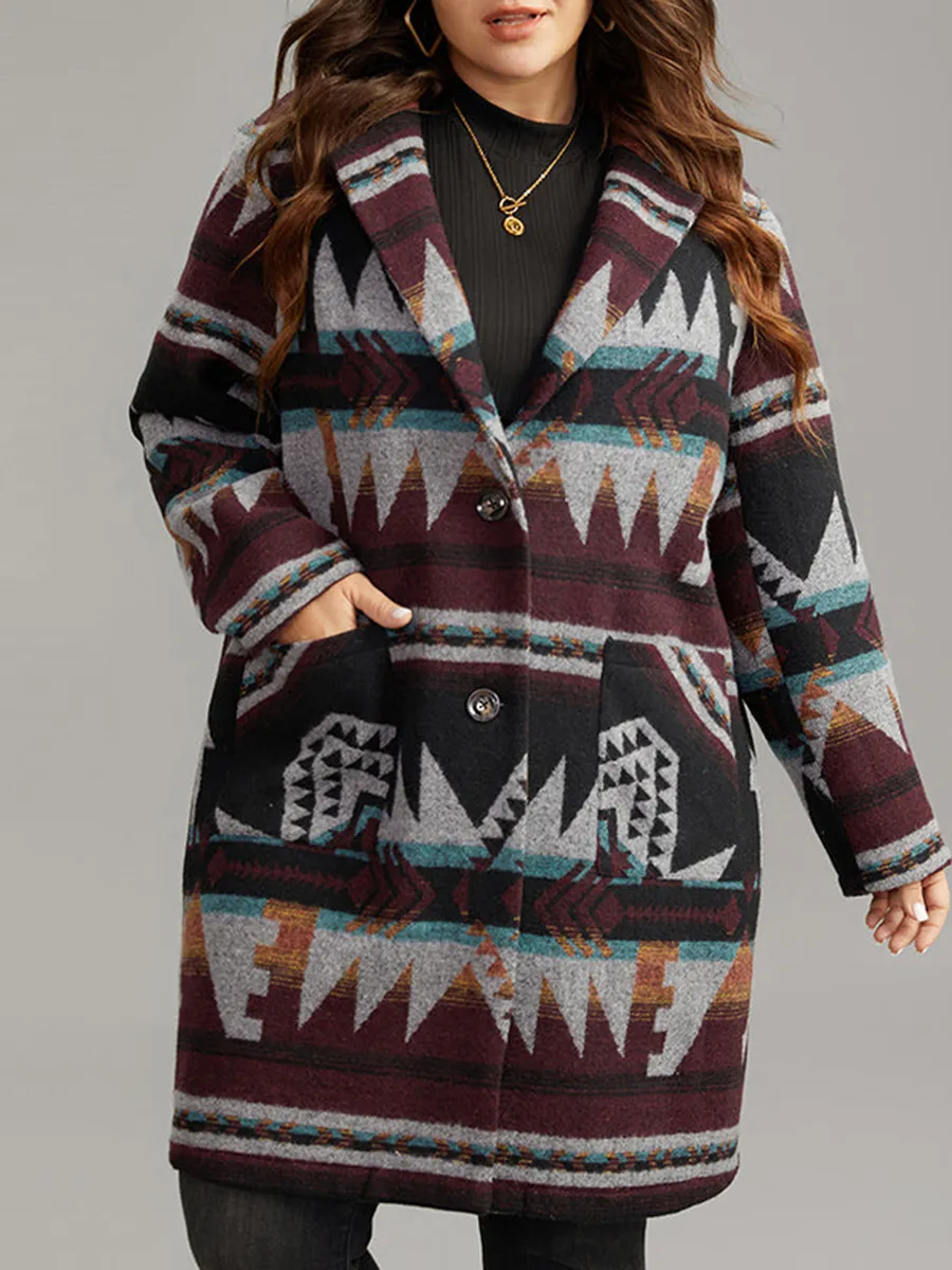 Women's printed jacket with geometric pattern