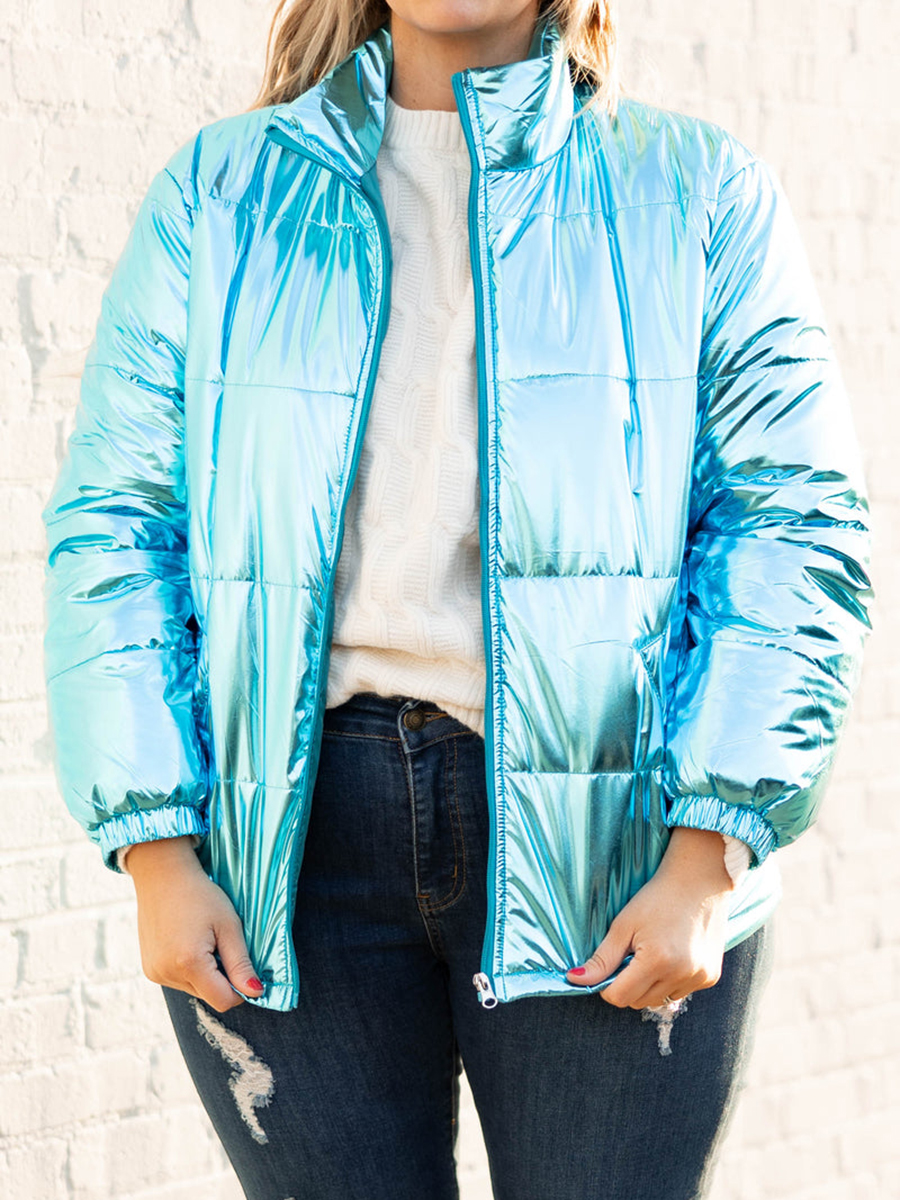 Bright blue down jacket jacket jacket