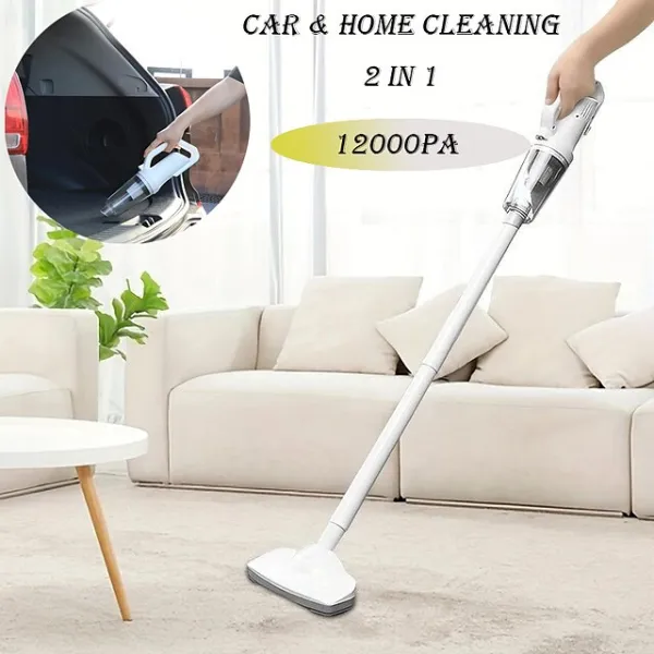 (Closing Store Sale) 120W 12000pa Rechargeable Cordless Handheld Vacuum Cleaner - Portable LED Lighted & Perfect for Car & Home Cleaning!