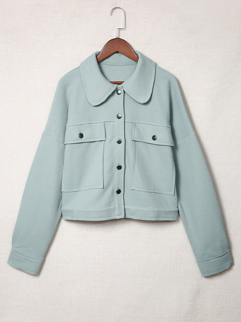Casual solid color waffle jacket