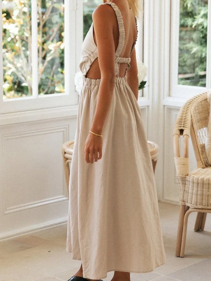 Women Casual Elegant Linen Dress