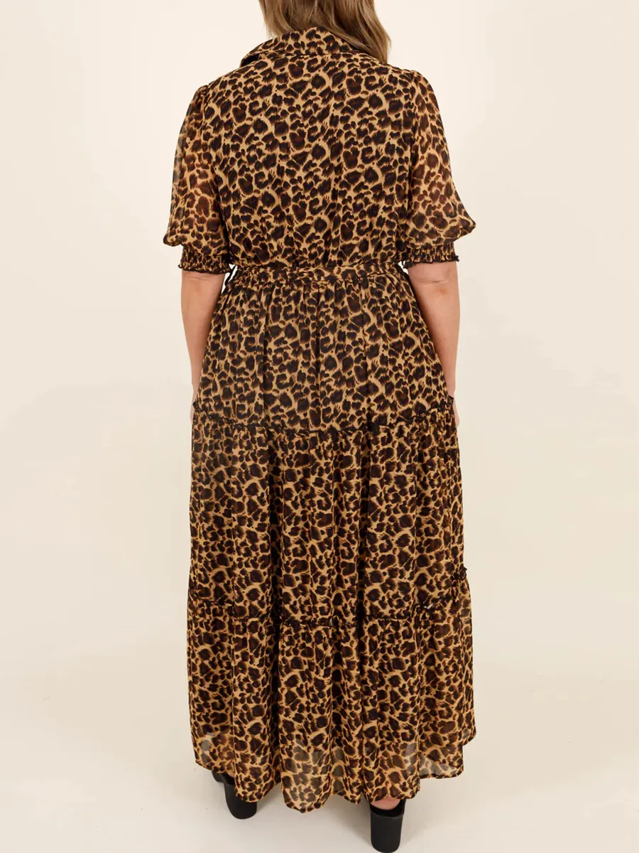 Leopard patterned long dress